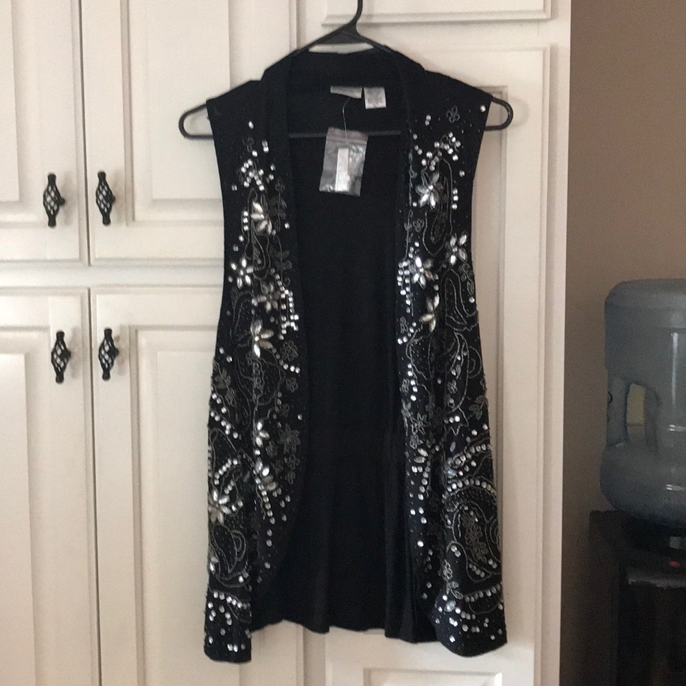 Black beaded vest